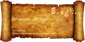 Brunyai Örsi névjegykártya
